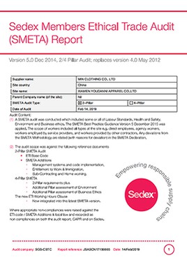 SGS Sedex Audit SGS Sedex Audit