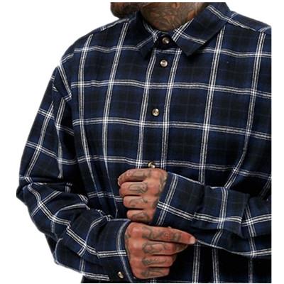 Wholesale Fashion Flannel Men Plaid Shirts Oversized Super Longline Shirt Long Sleeve Shirts